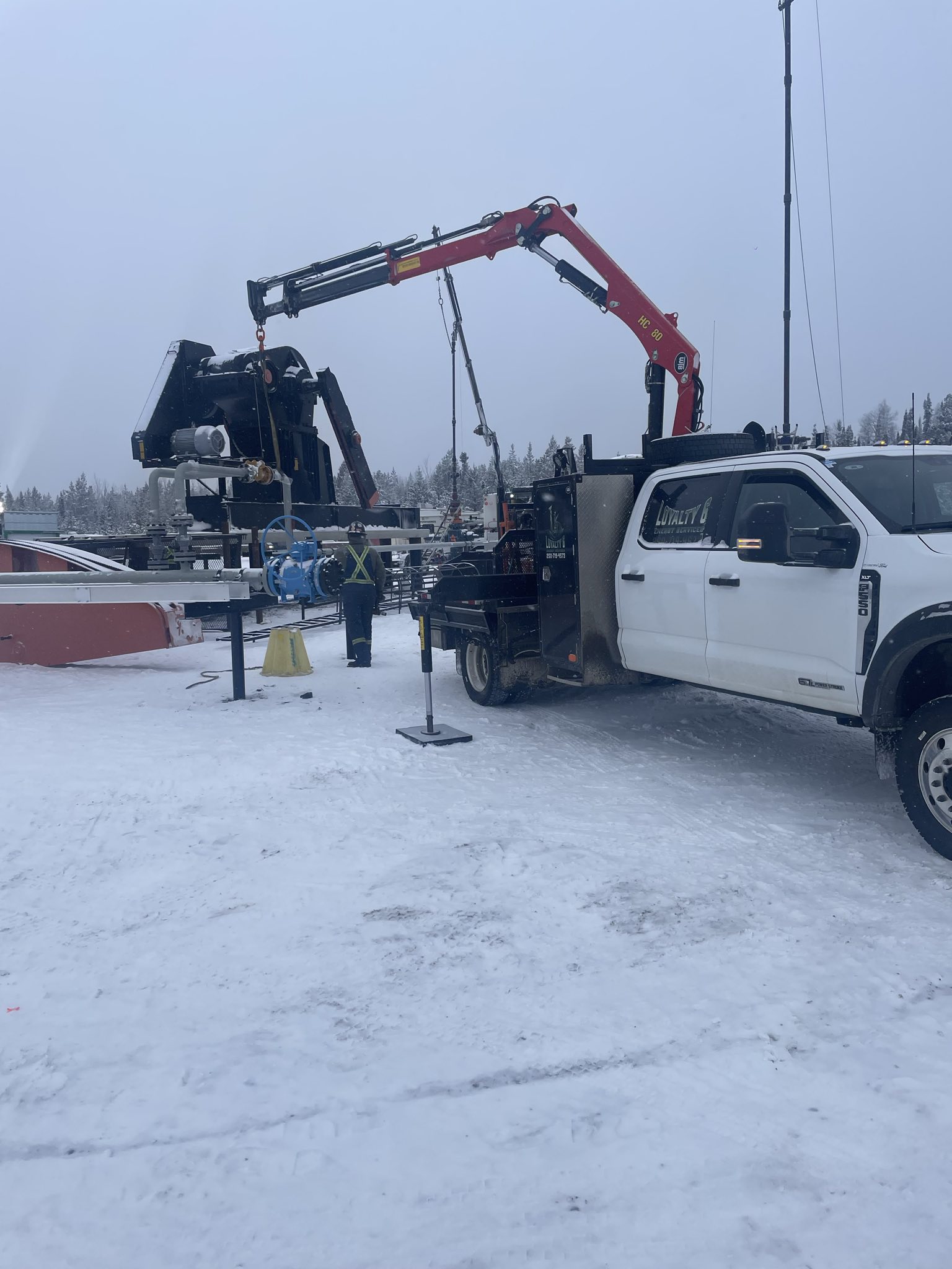 Crane truck at job site