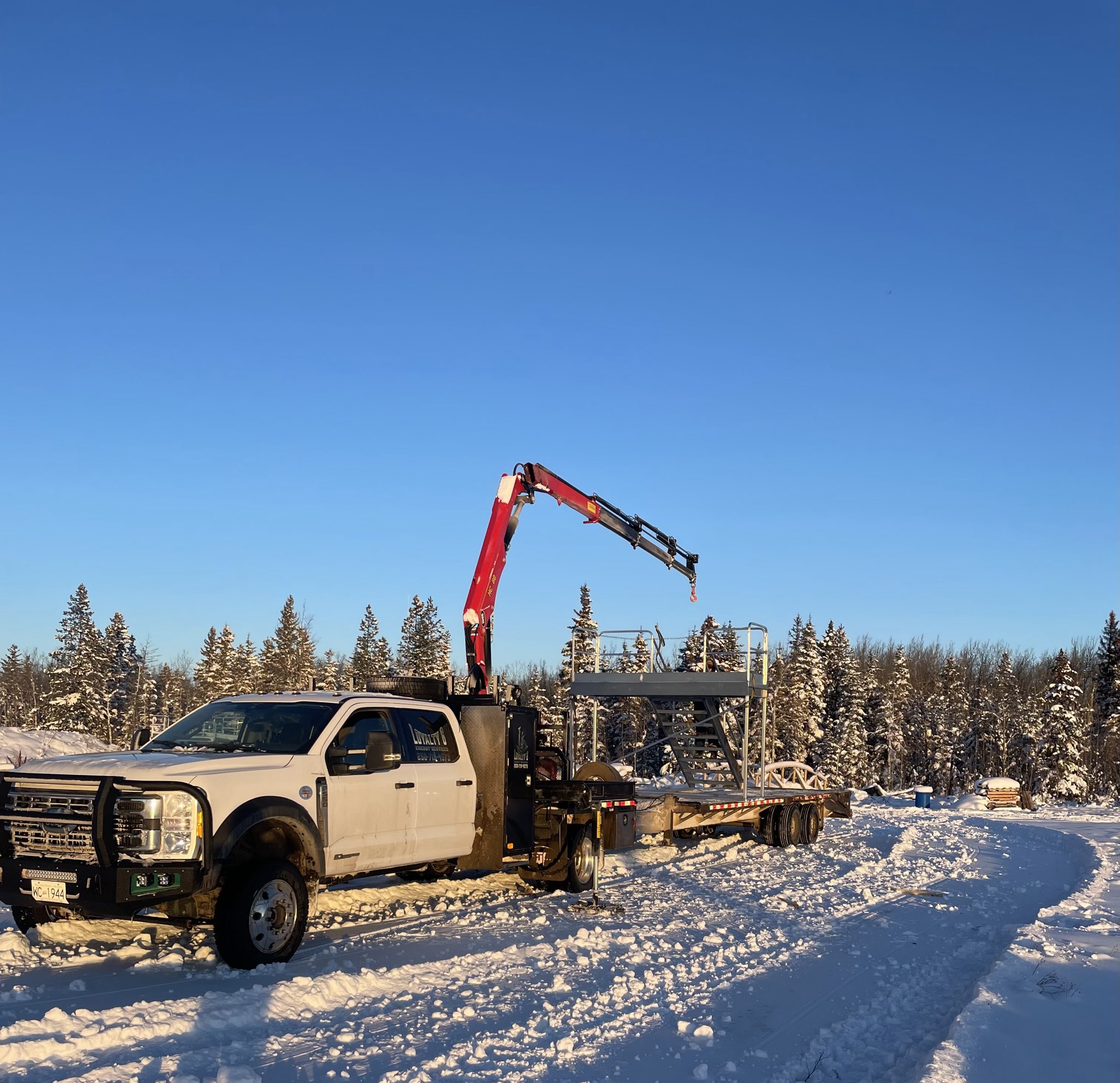Loyalty6 crew truck on snowy road